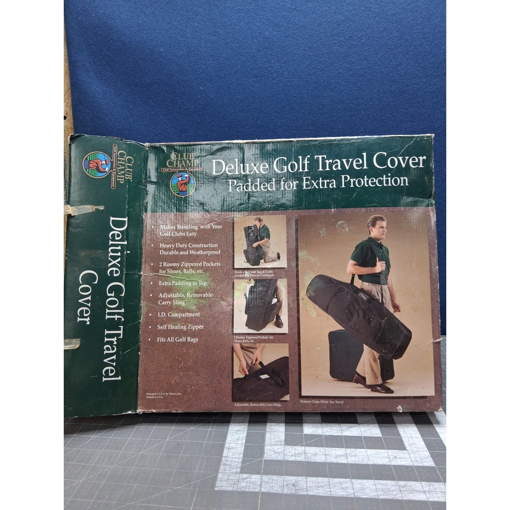 Club Champ Deluxe Golf Travel Cover Black Padded Duracord Waterproof
